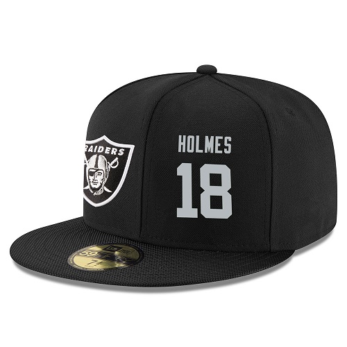 NFL Oakland Raiders #18 Andre Holmes Stitched Snapback Adjustable Player Hat - Black/Silver